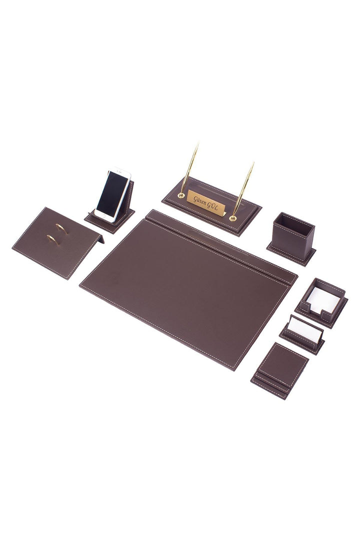 Vega Coffee Desk Pad Set – 12-Piece Premium Desk Organizer | Modern Office Organization