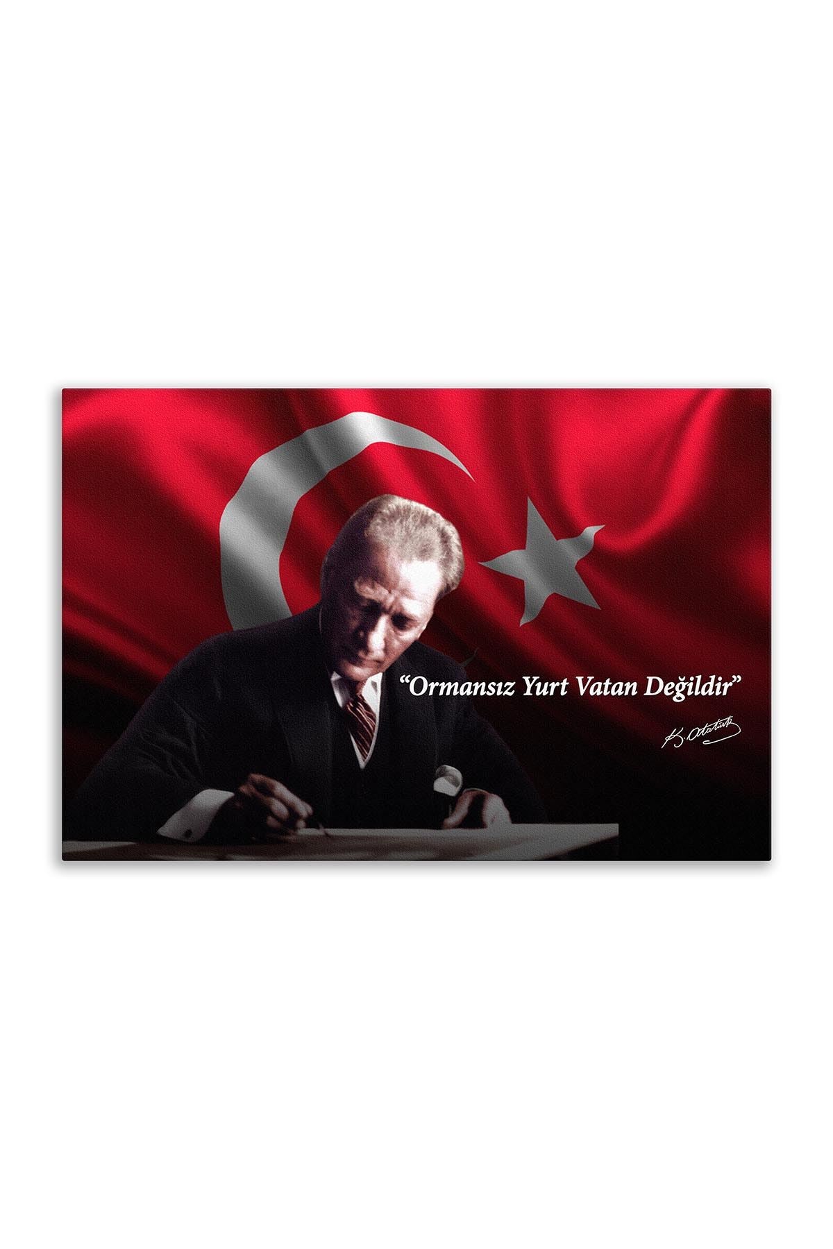 Atatürk Deri Tablo – Ormansız Yurt Vatan Değildir