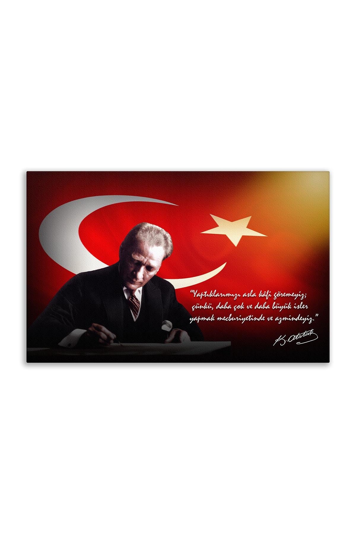Atatürk Deri Tablo – Yaptıklarımızı Asla Kafi Görmeyiz
