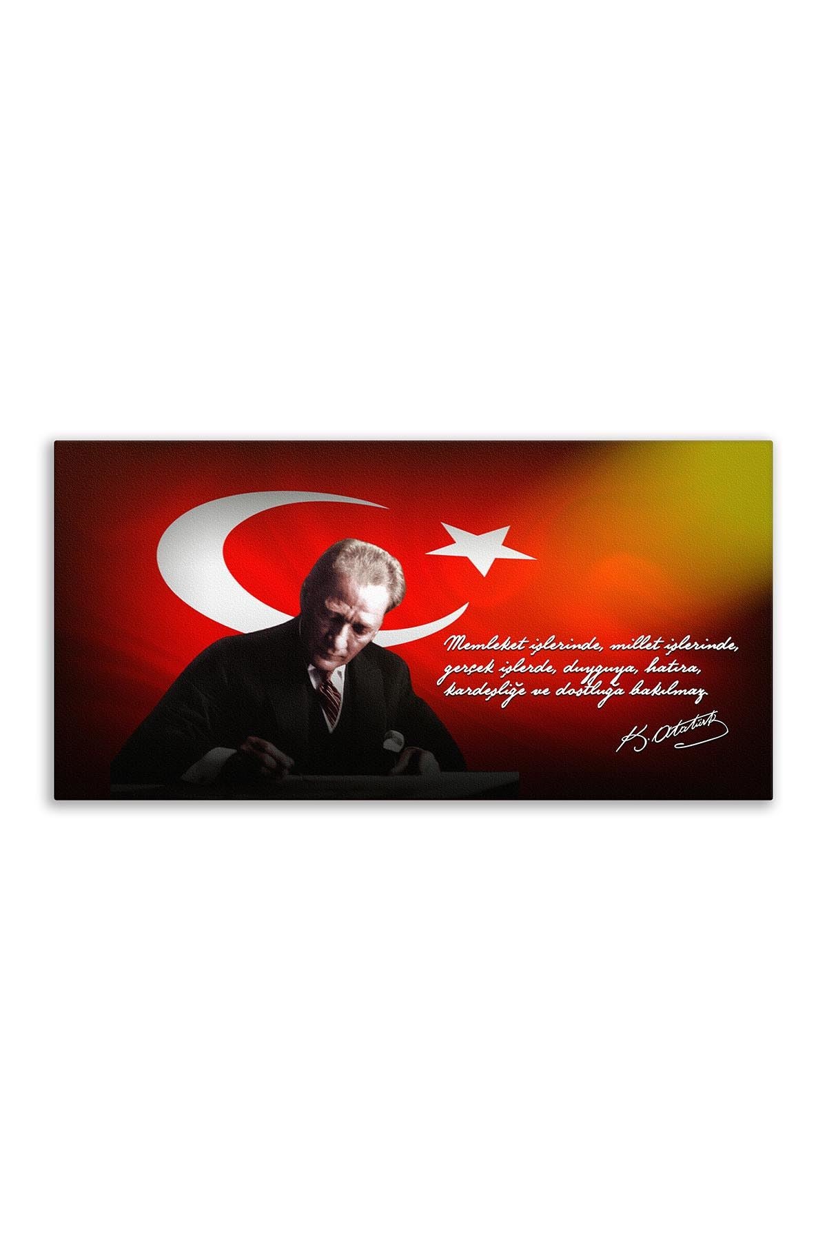 Atatürk Deri Tablo – Memleket İşlerinde Duyguya Bakılmaz Koyu Turuncu