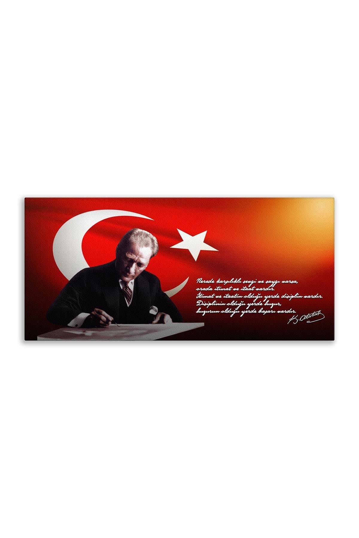Atatürk Deri Tablo – Nerede Karşılıklı Sevgi ve Saygı Varsa