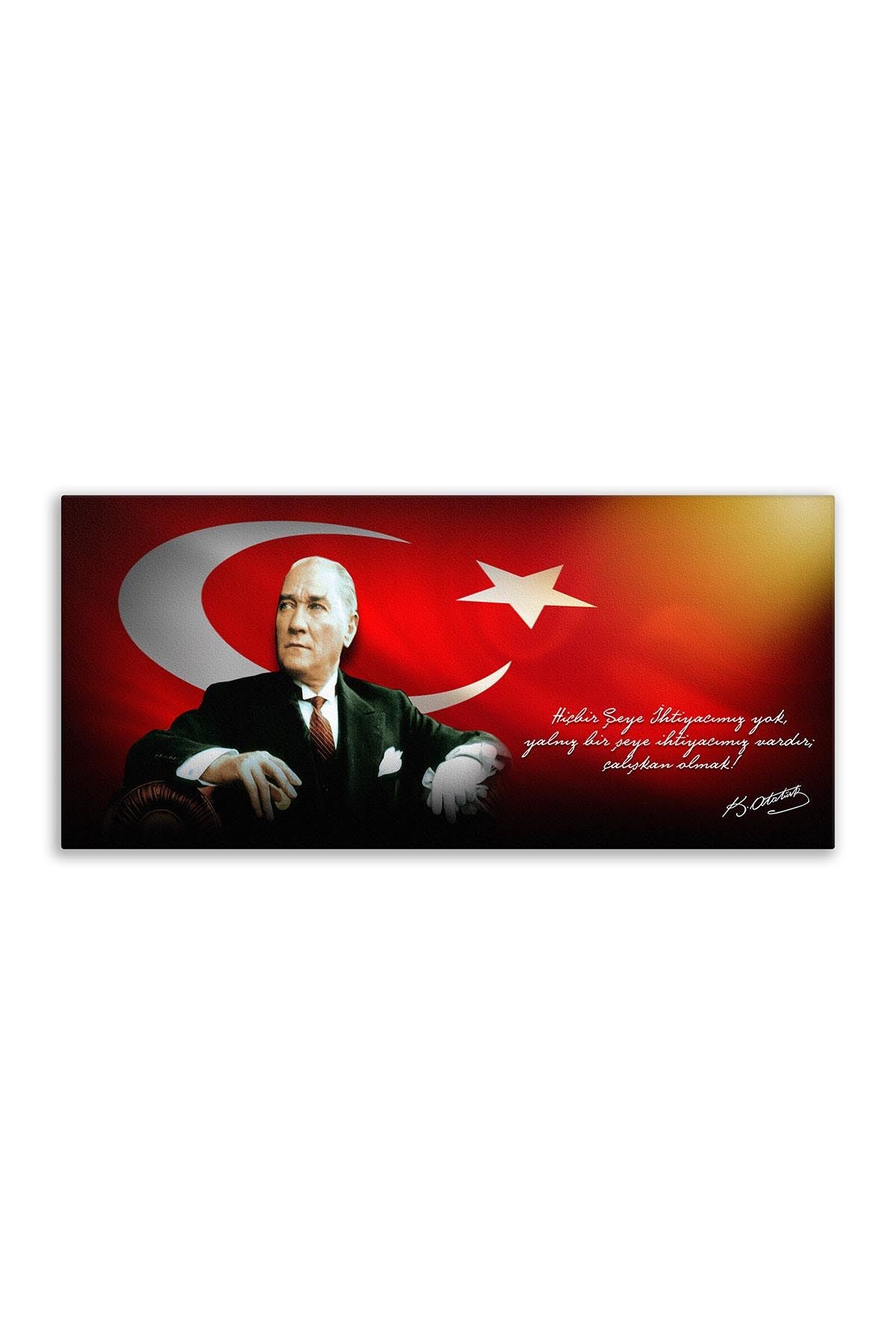 Atatürk Deri Tablo – Çalışkan Olmak Koltukta