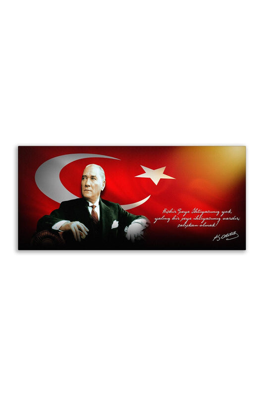 Atatürk Deri Tablo – Çalışkan Olmak Koltukta