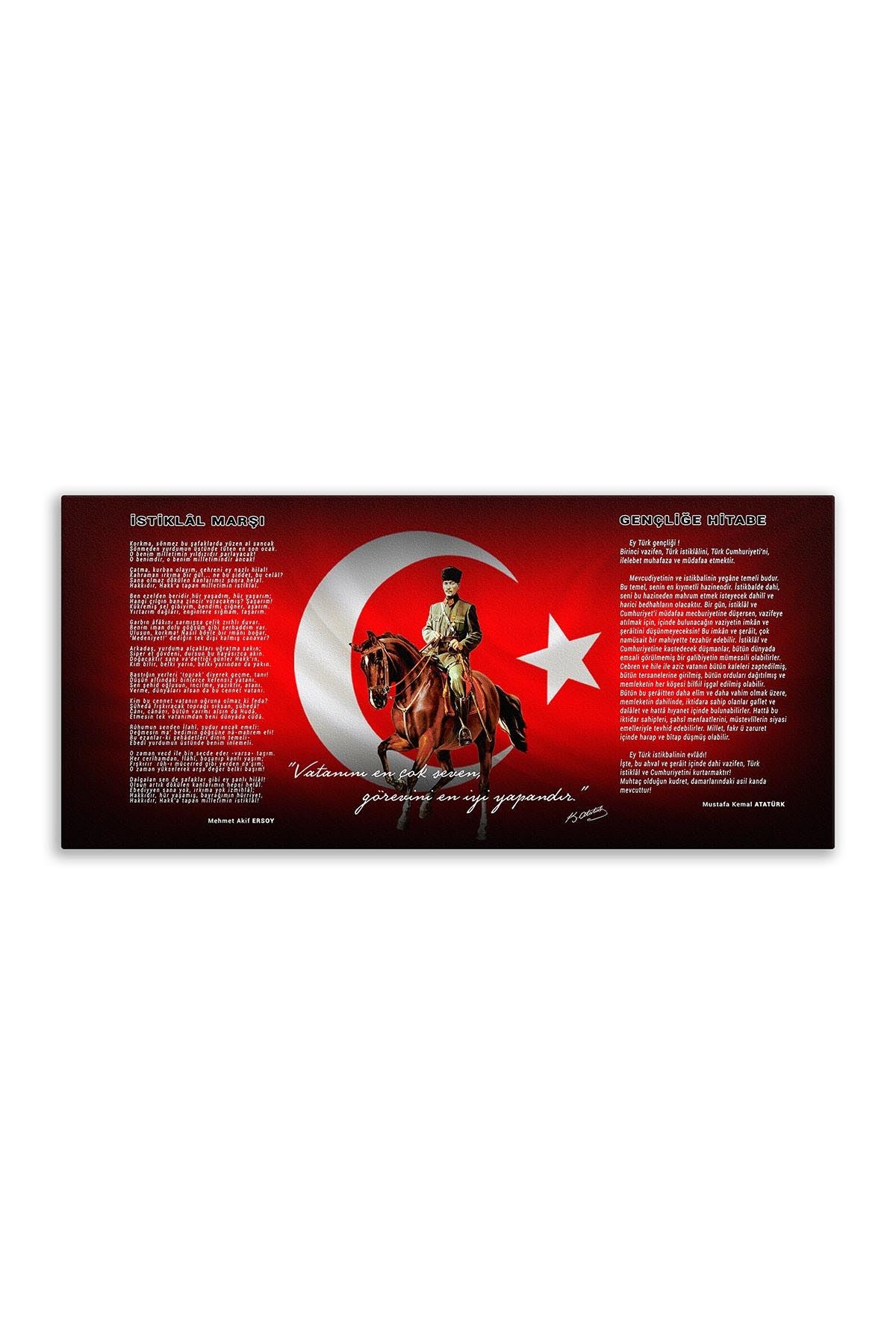 Atatürk Deri Tablo – İstiklal Marşı Hitabe Atlı