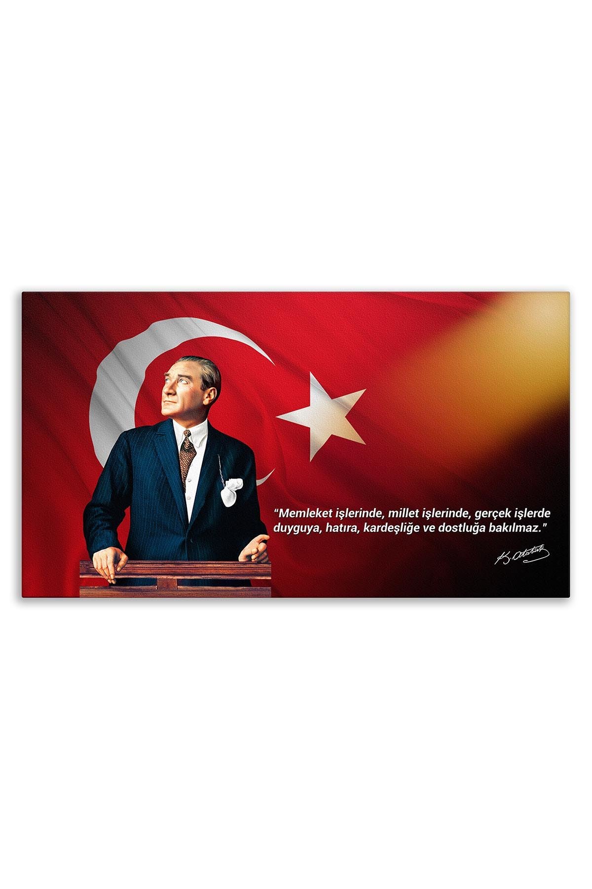 Atatürk Deri Tablo – Memleket İşlerinde Duyguya Bakılmaz Turuncu