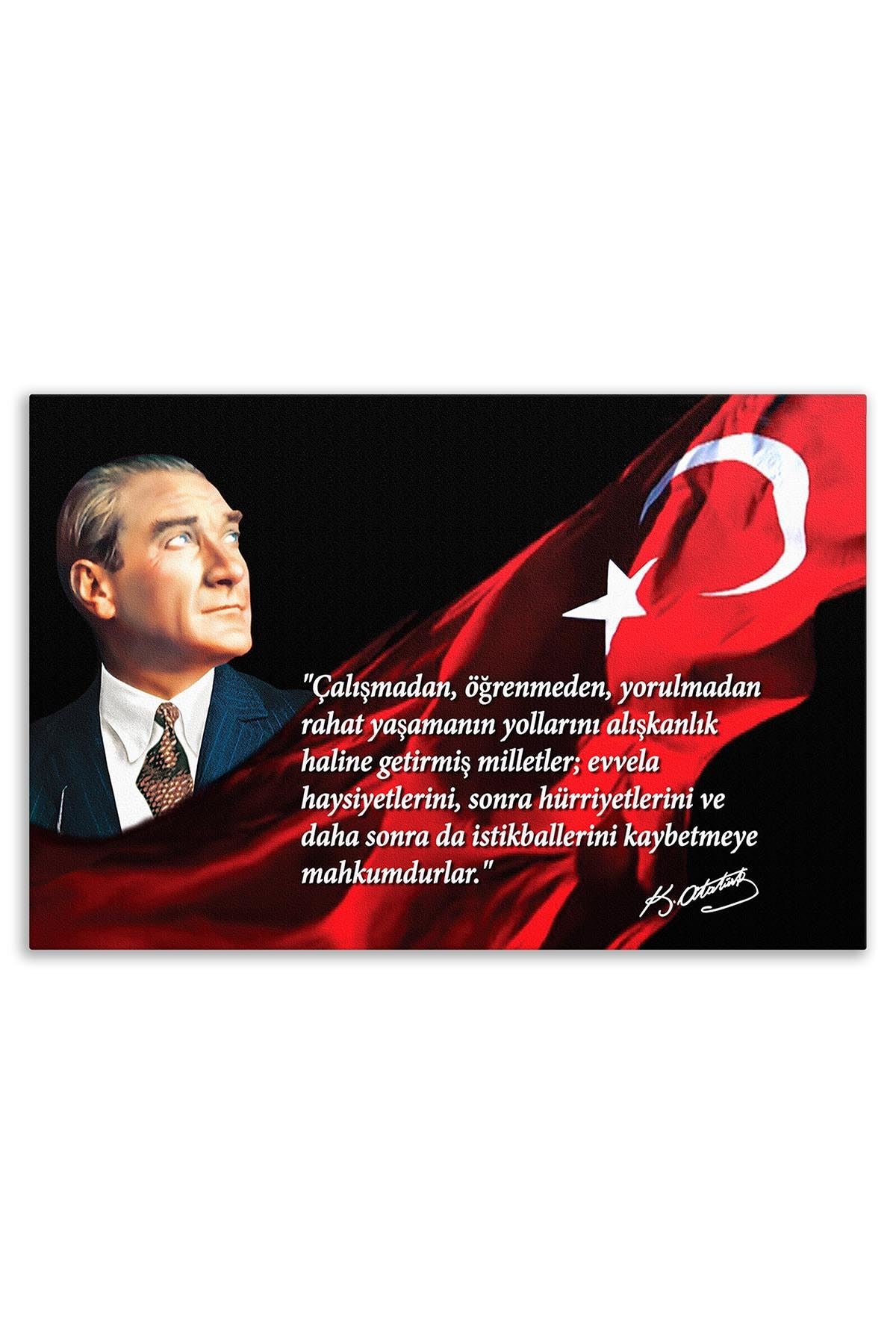 Atatürk Deri Tablo – Çalışmadan Öğrenmeden Yorulmadan