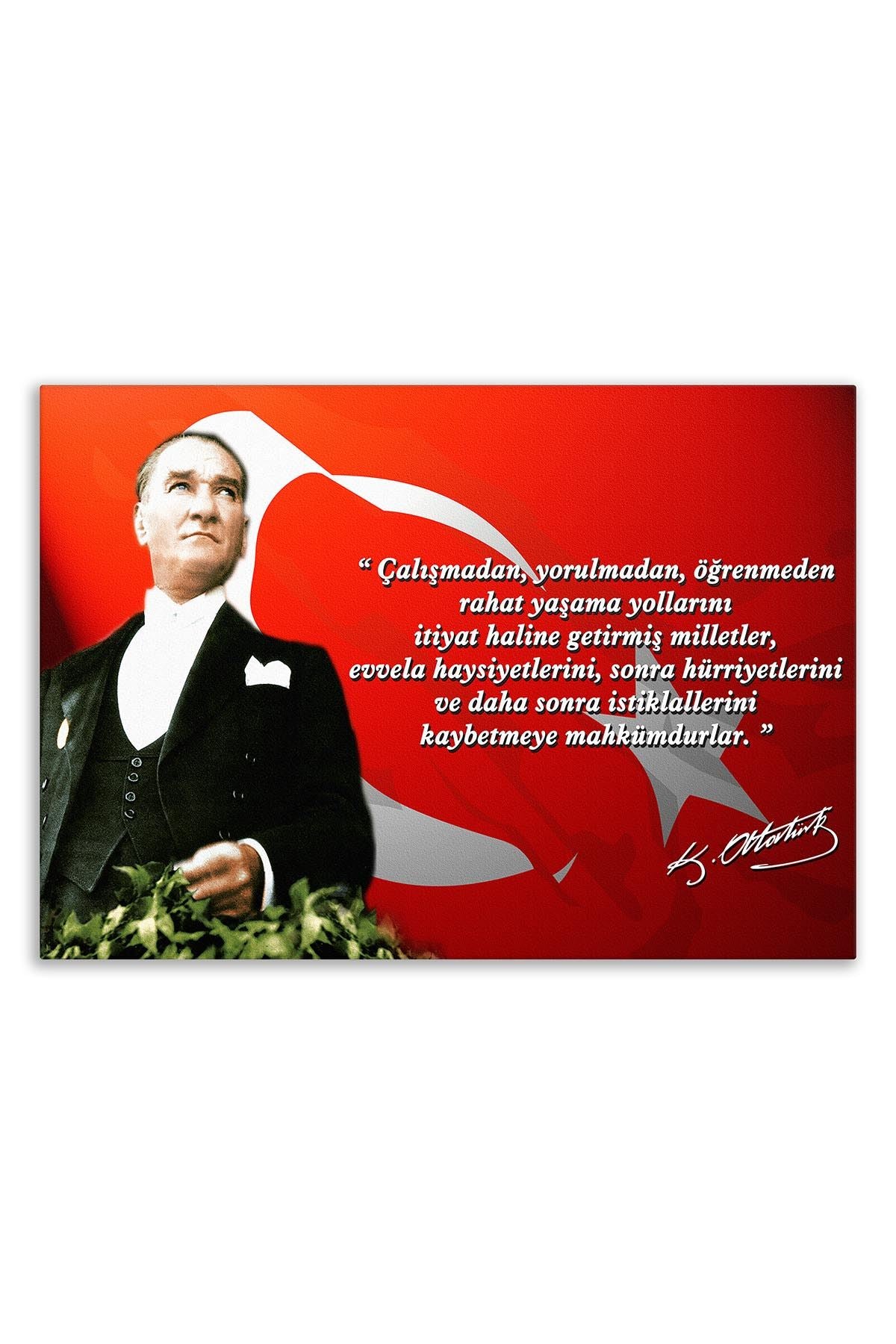 Atatürk Deri Tablo – Çalışmadan Yorulmadan Öğrenmeden