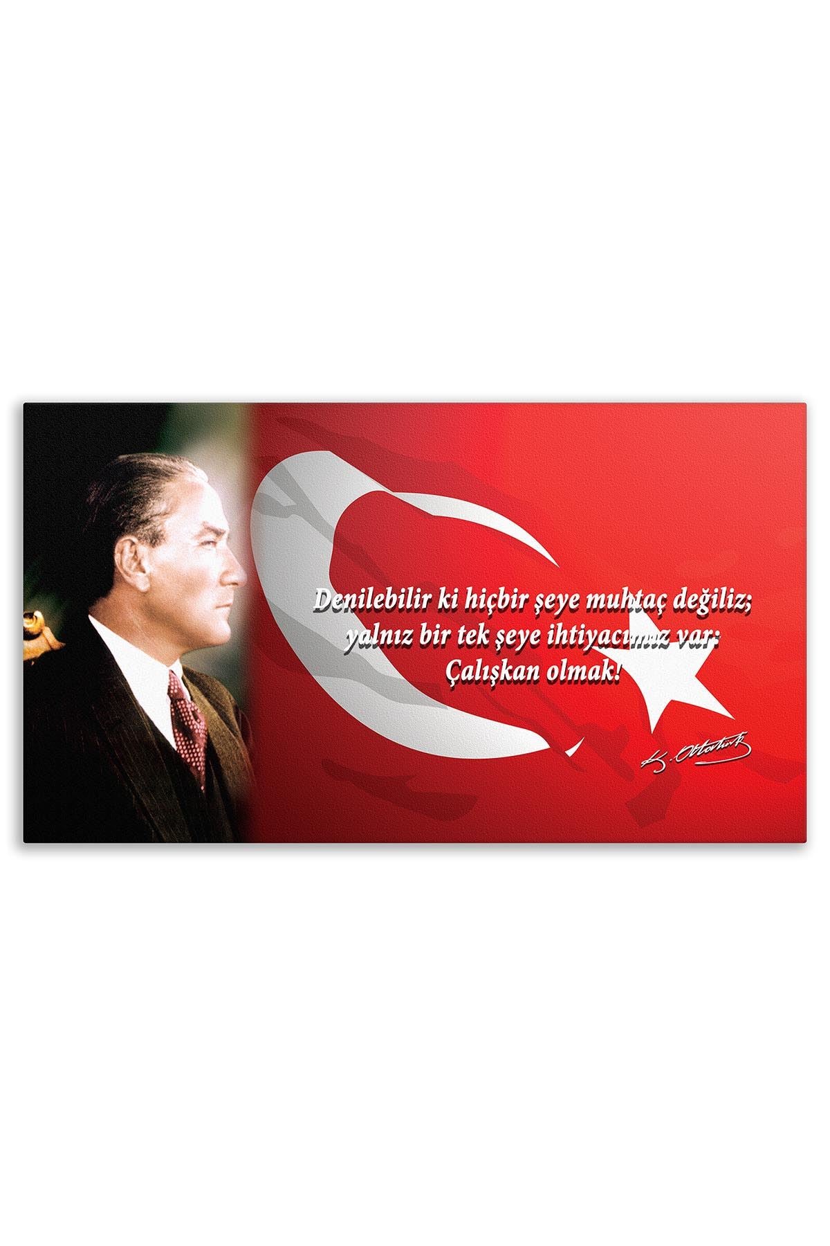 Atatürk Deri Tablo – Çalışkan Olmak Sözü