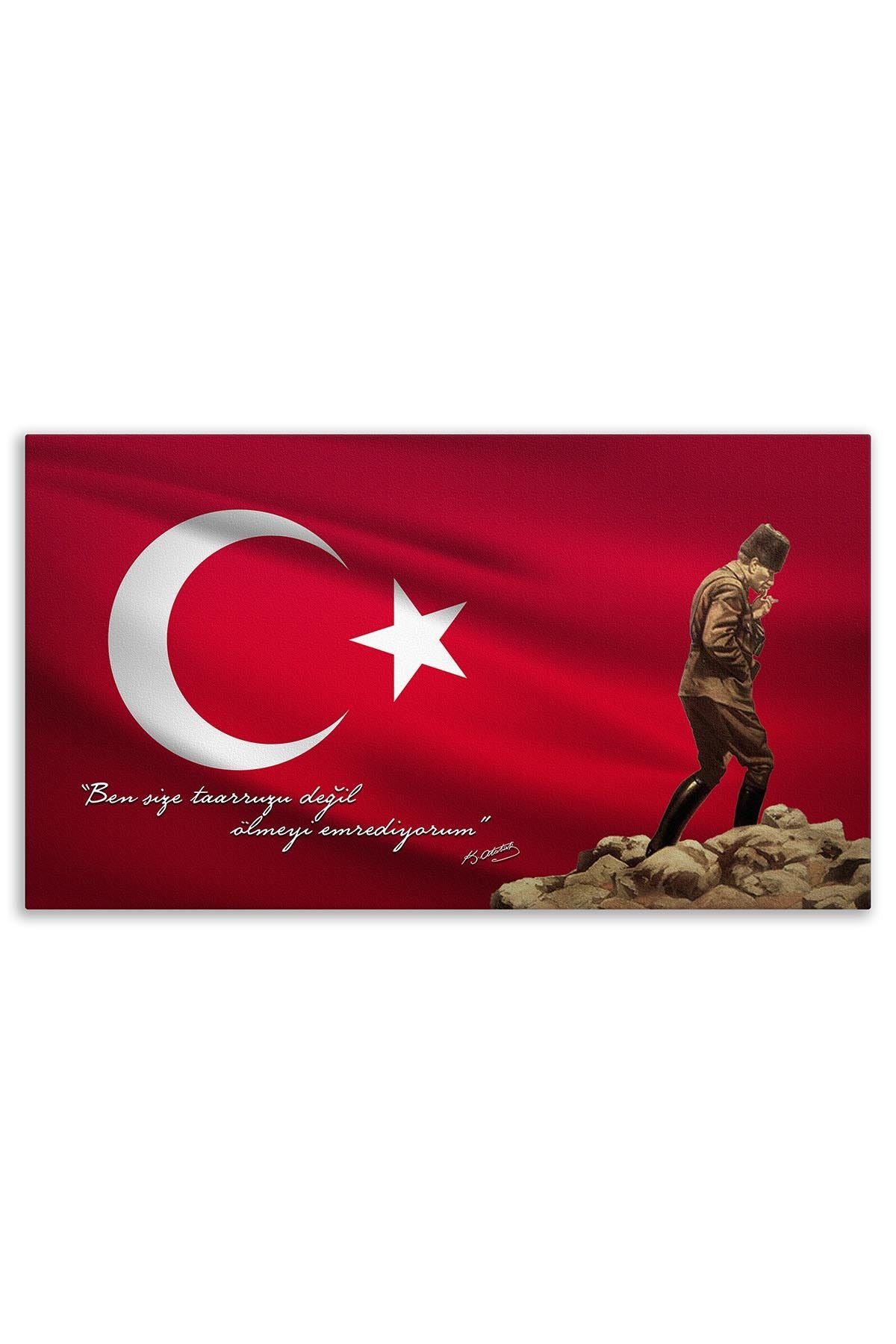 Atatürk Deri Tablo – Ben Size Taarruzu Değil Ölmeyi Emrediyorum