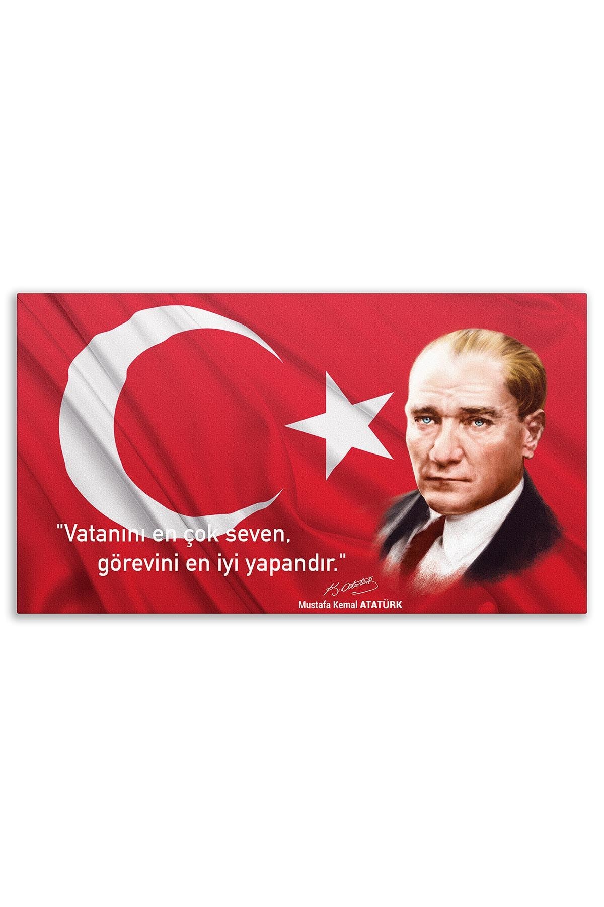 Atatürk Deri Tablo – Vatanını En Çok Seven Görevini En İyi Yapandır