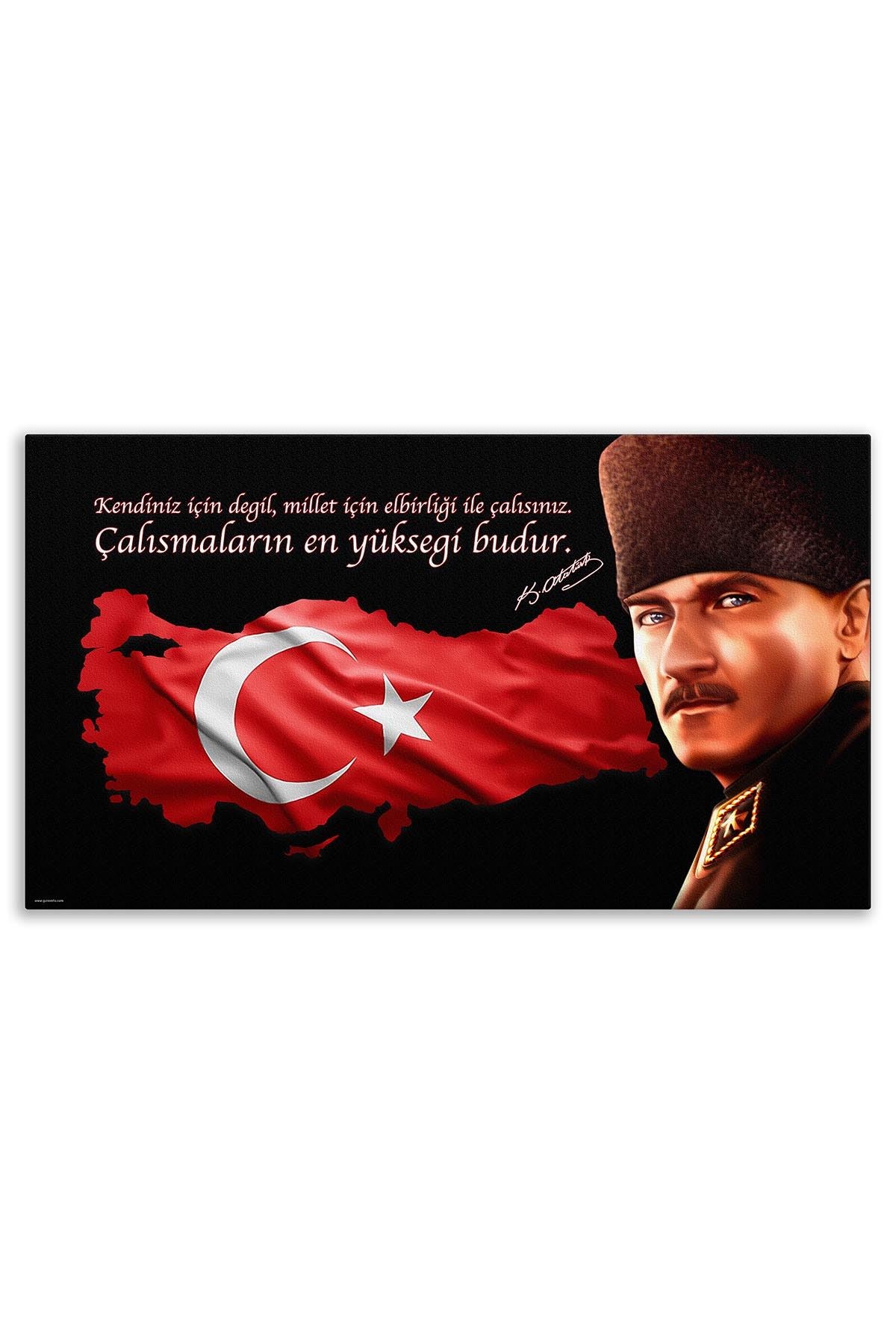 Atatürk Deri Tablo – Millet İçin Elbirliği ile Çalışınız