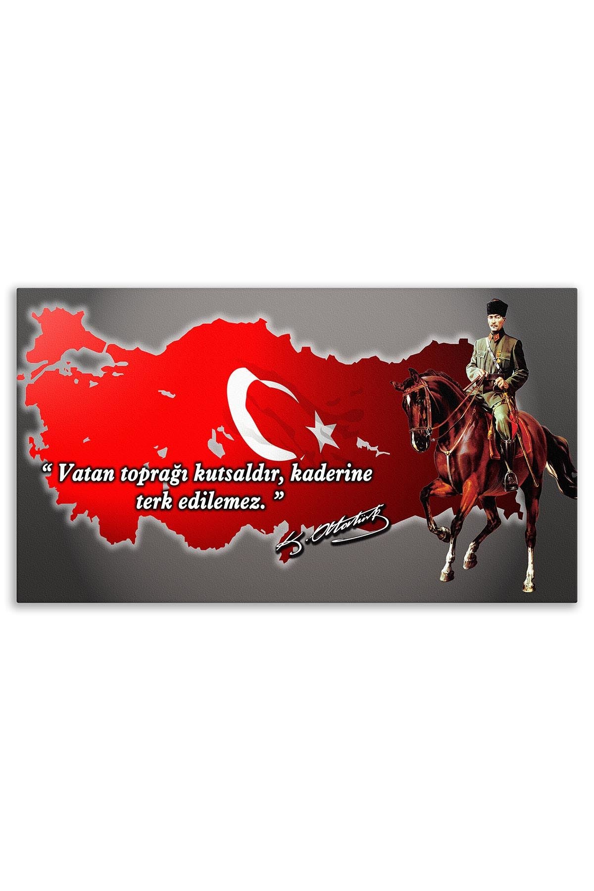 Atatürk Deri Tablo – Vatan Toprağı Kutsaldır