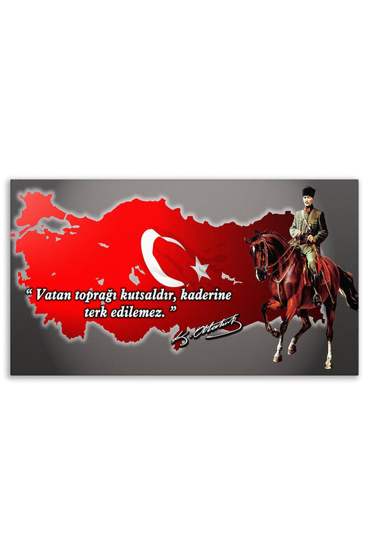 Atatürk Deri Tablo – Vatan Toprağı Kutsaldır