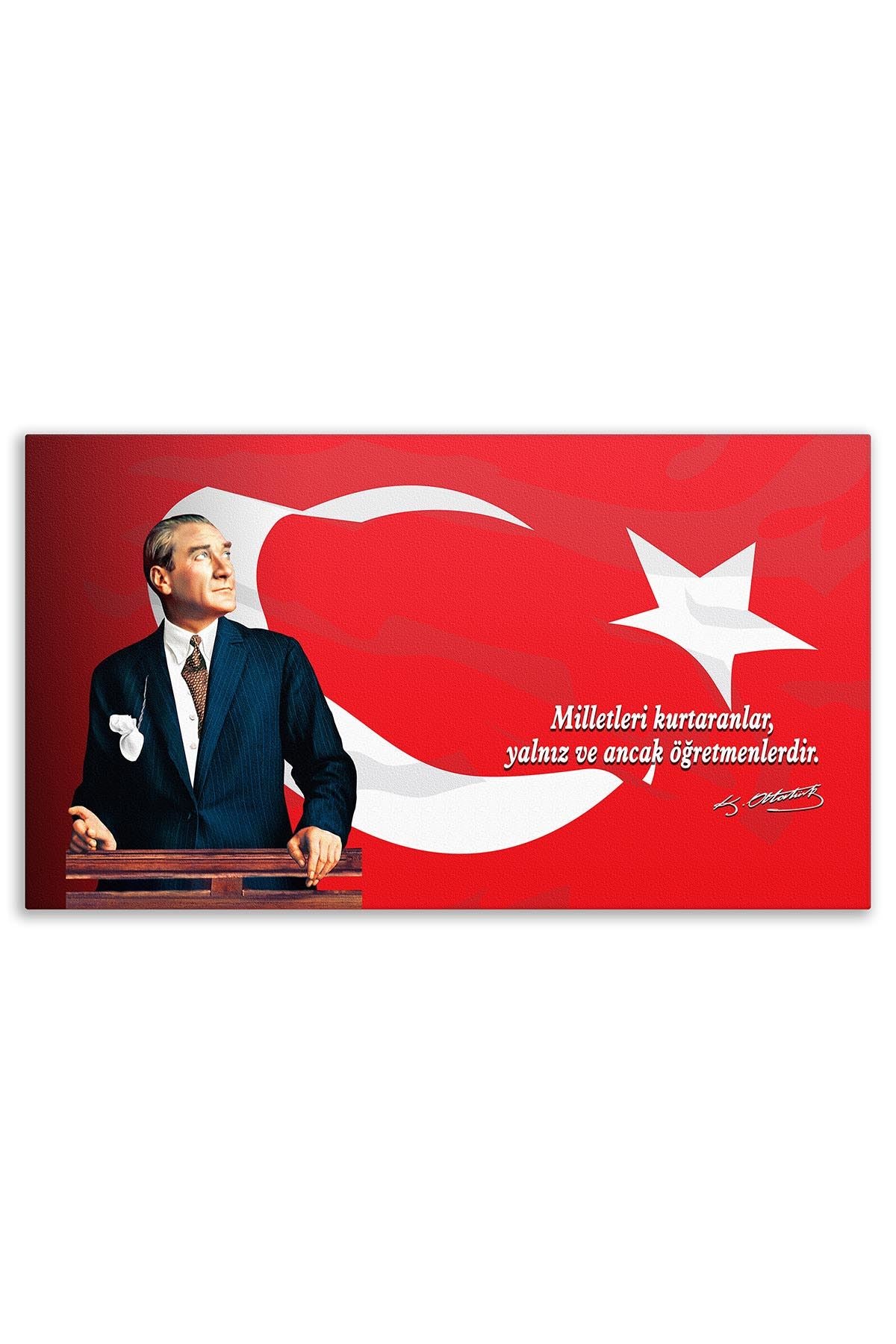 Atatürk Deri Tablo – Milletleri Kurtaranlar Öğretmenlerdir