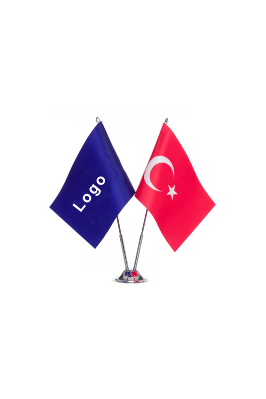 İkili Masa Bayrağı (Krom)