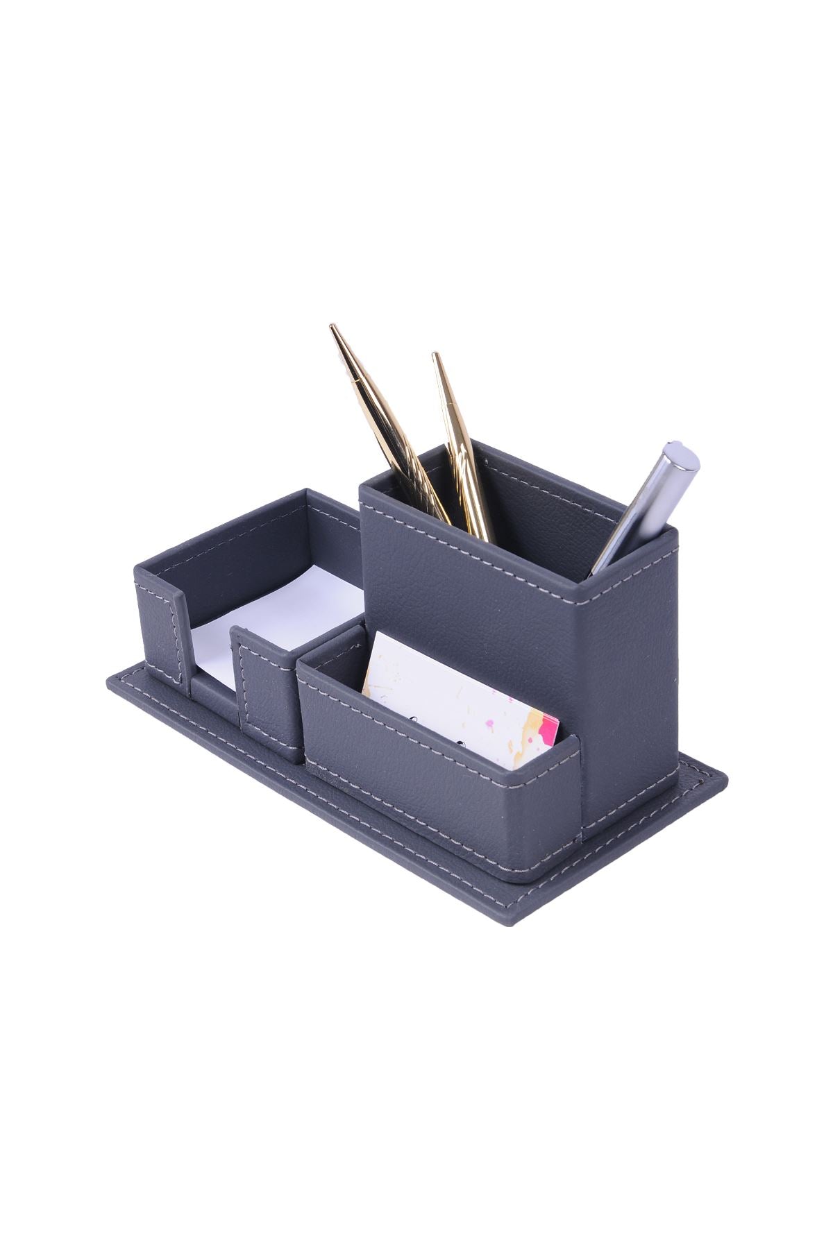 Deri 3'lü Organizer Gri