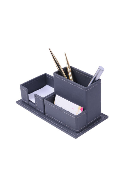 Deri 3'lü Organizer Gri