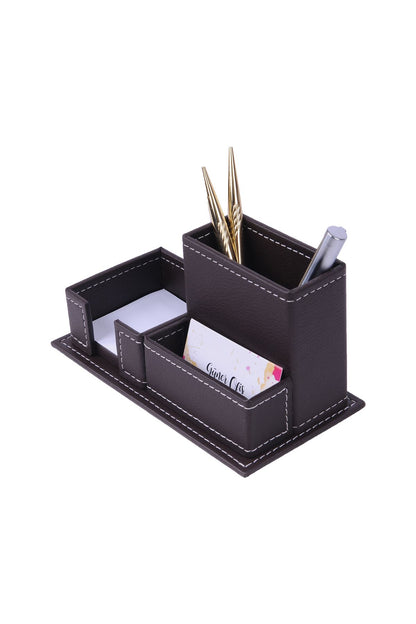 Deri 3'lü Organizer Kahve