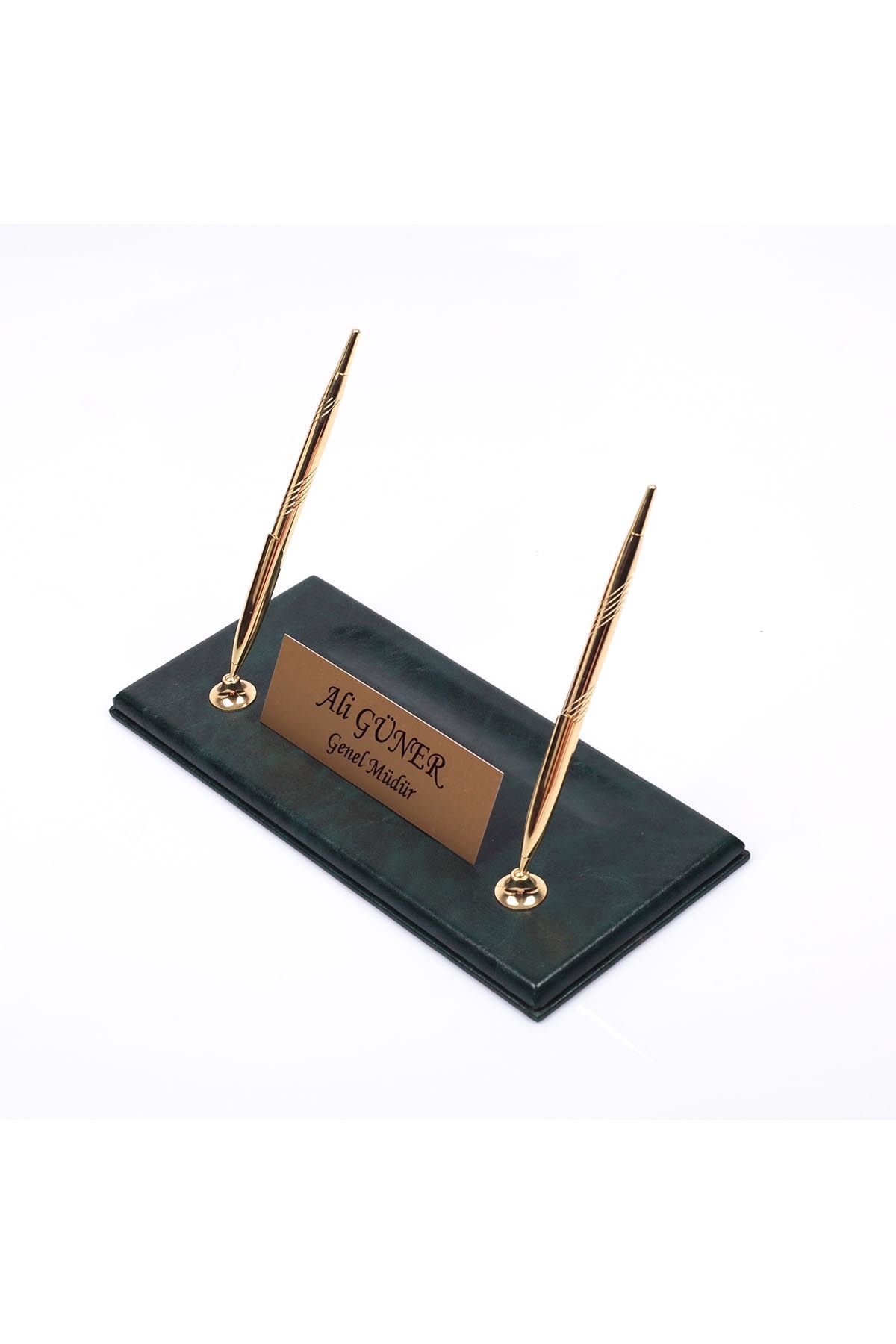 Deri Sümen Takımı Yeşil – 8 Parça Premium Masa Aksesuarı