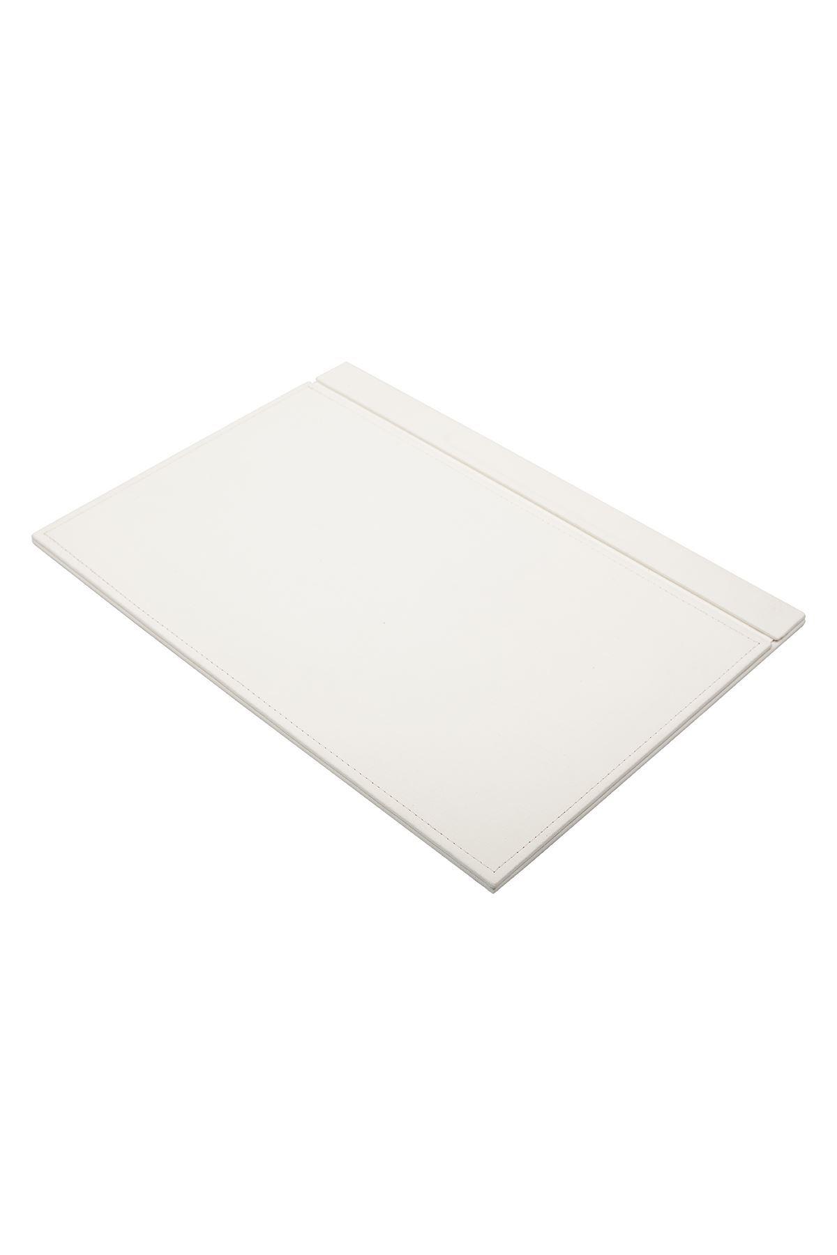 Beyaz Deri Sümen Takımı 10 Parça – Masa Sümen Takımı İkili Evrak Raflı 