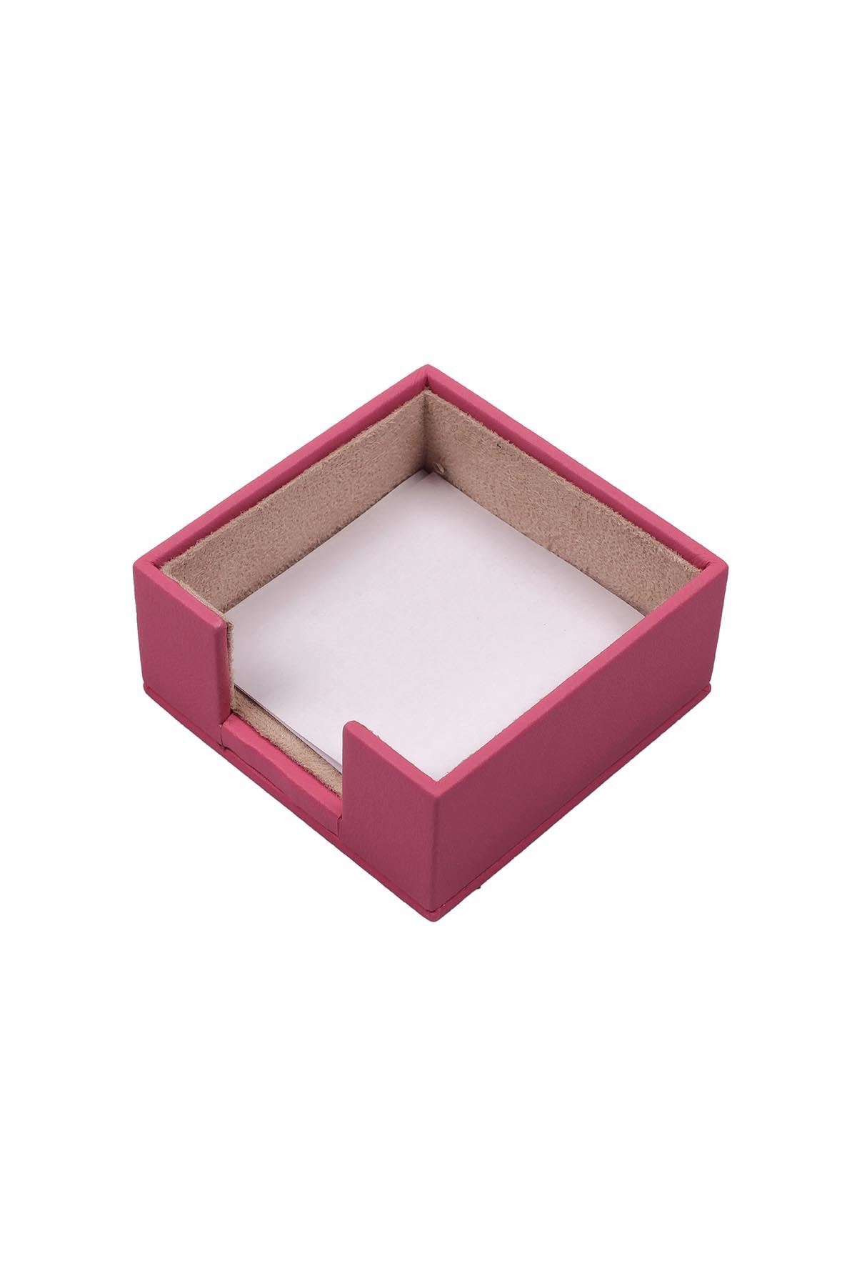 Deri Sümen Takımı Pembe – 10 Parça | Lüks Masa Sümen Takımı İkili Evrak Raflı