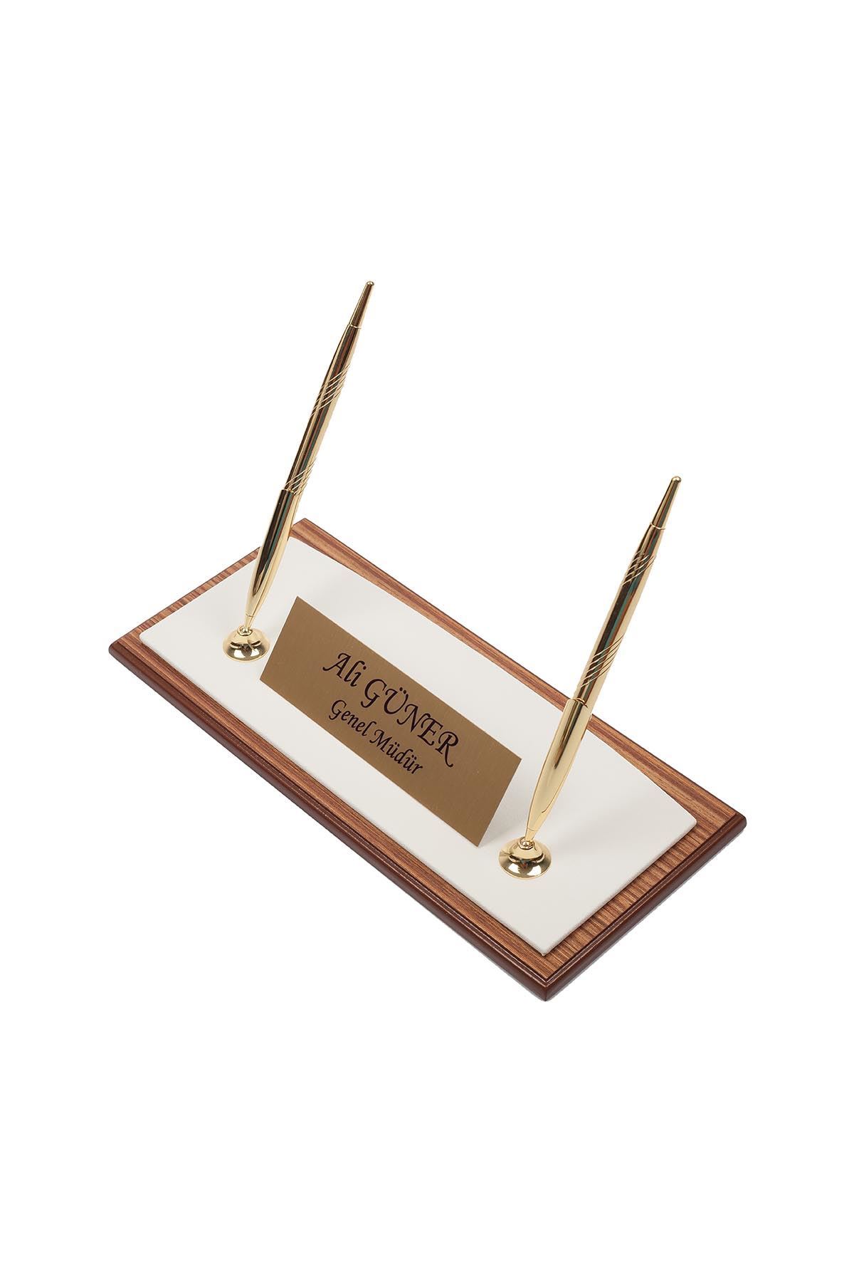 Star Lüks Deri Sümen Takımı – 10 Parça Beyaz | Masa Sümen Takımı İsimlik Hediyeli