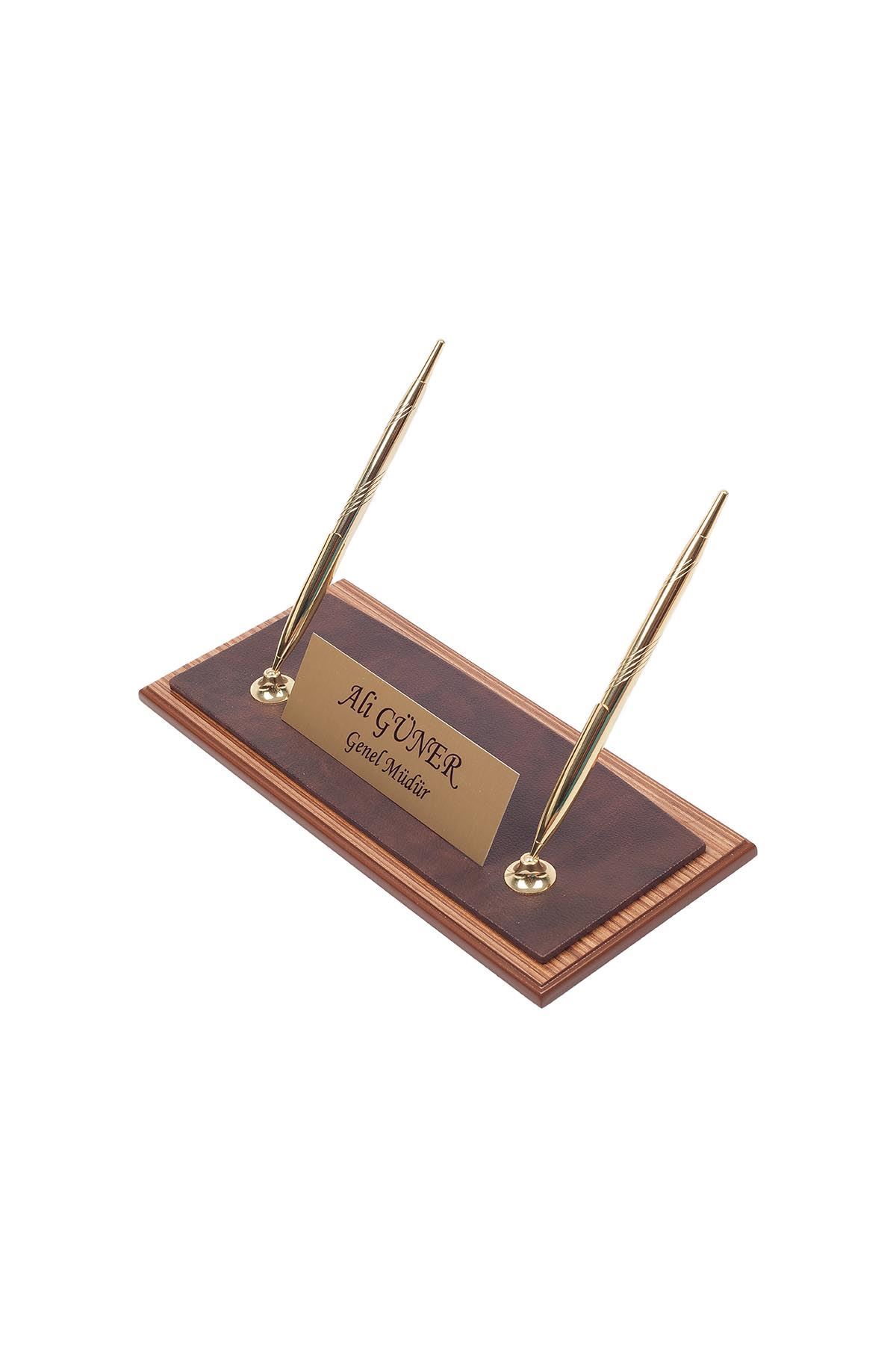 Star Lüks Deri Sümen Takımı – 10 Parça Kahverengi | Masa Sümen Takımı İsimlik Hediyeli