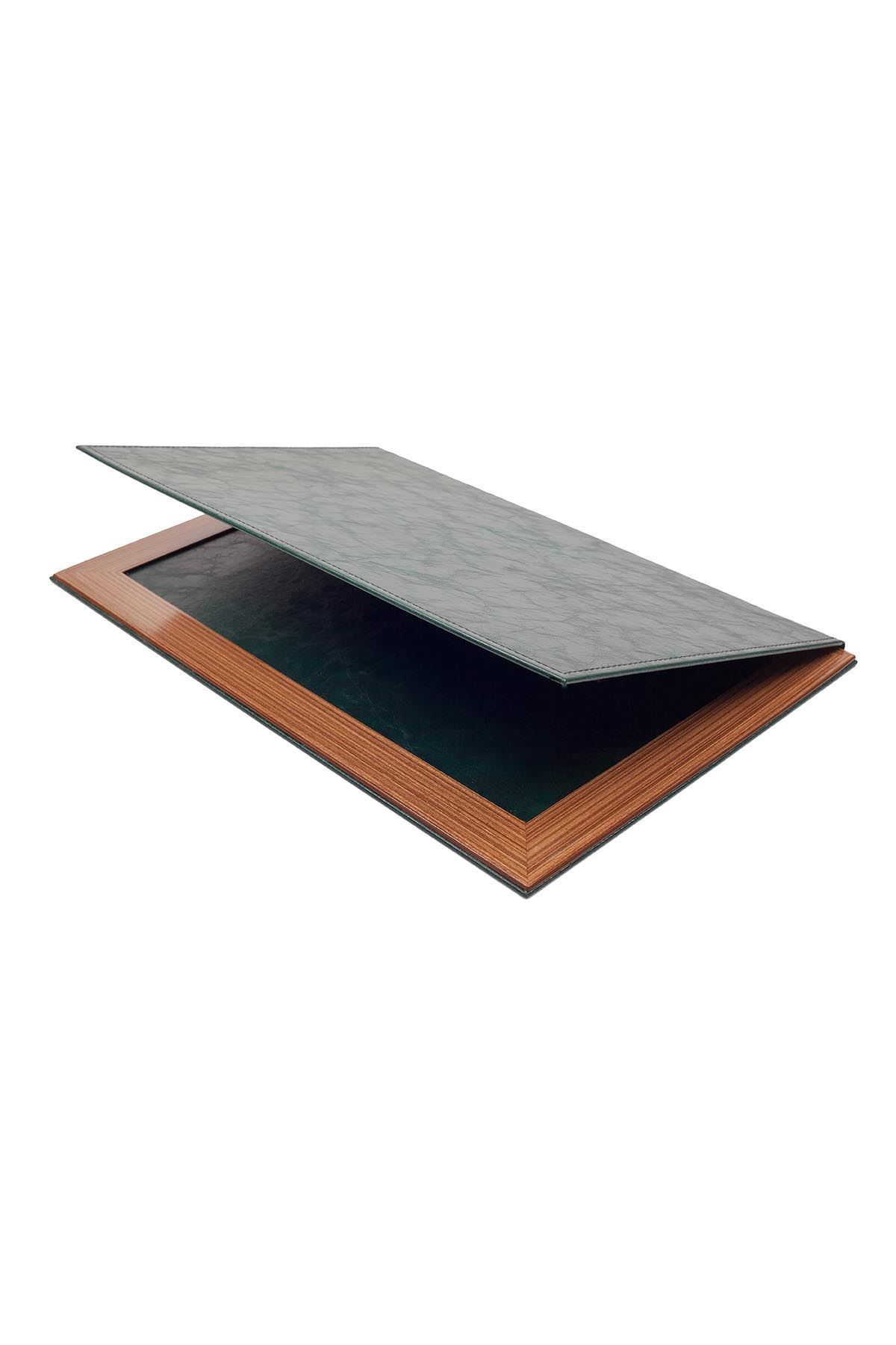 Star Lüks Deri Sümen Takımı – 10 Parça Yeşil | Masa Sümen Takımı İsimlik Hediyeli