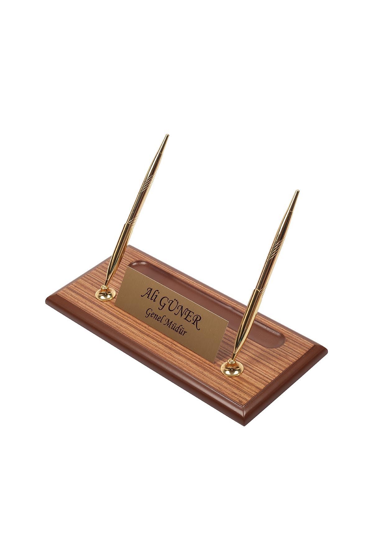 Ceviz Ahşap Sümen Takımı – 10 Parça El Yapımı Lüks Ahşap Sümen Takımı | Yönetici Ofis Masa Seti