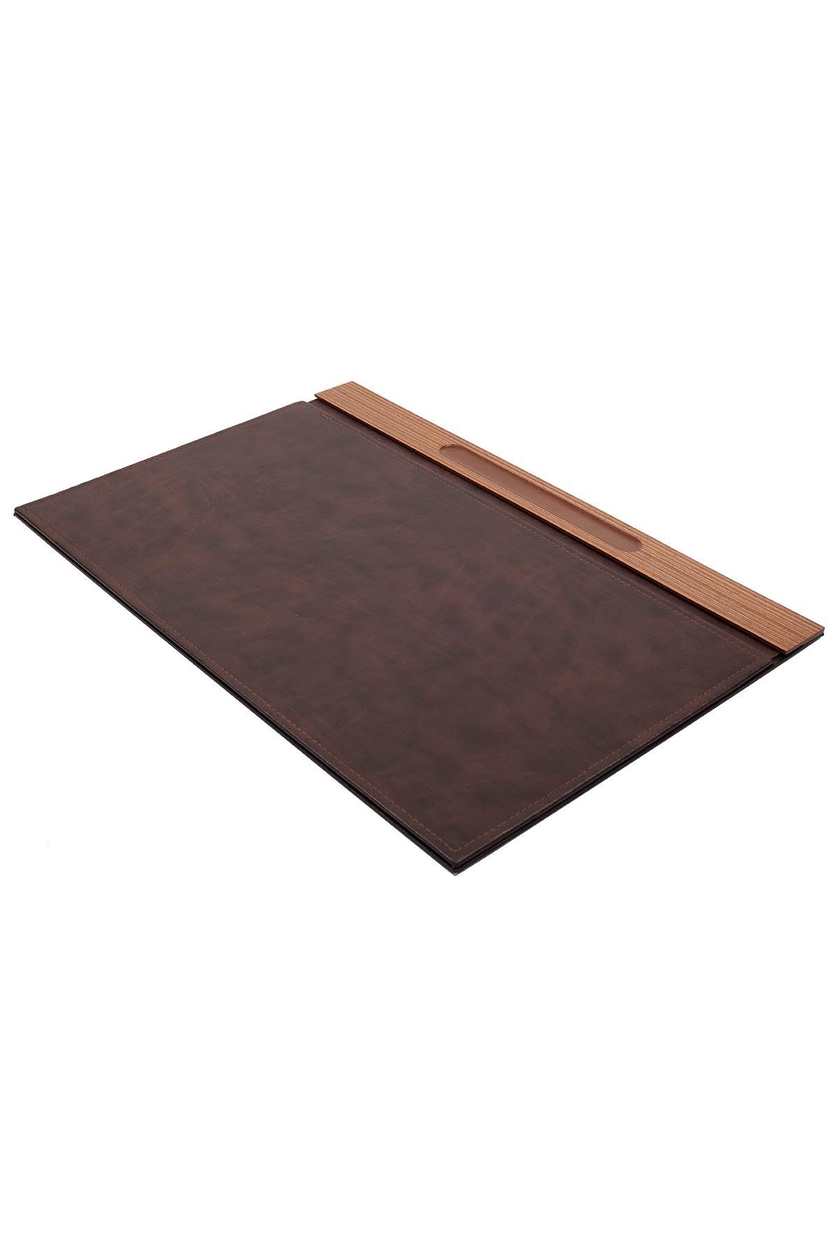 Ceviz Ahşap Sümen Takımı – 10 Parça El Yapımı Lüks Ahşap Sümen Takımı | Yönetici Ofis Masa Seti