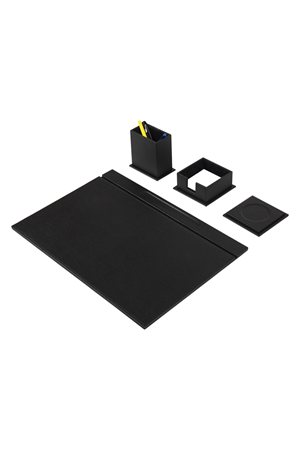 Siyah Deri Sümen Takımı 4 Parça – Masa Sümen Takımı