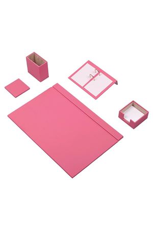 Deri Sümen Takımı Pembe 5 Parça – Şık Masa Organizerleri