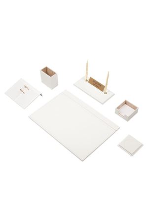 Deri Sümen Takımı 8 Parça Beyaz 