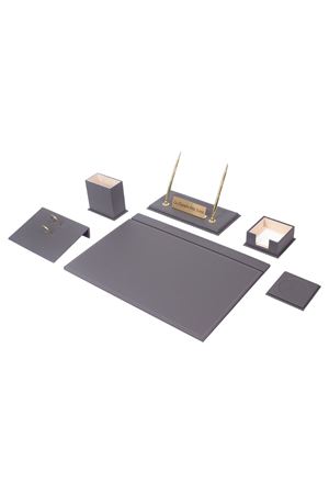 Deri Sümen Takımı 8 Parça Gri