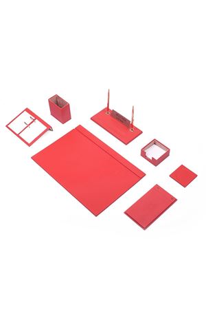 Deri Sümen Takımı 9 Parça Kırmızı 