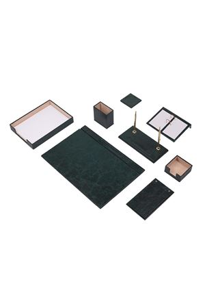 Deri Sümen Takımı 10 Parça Yeşil Tekli Evrak Raflı