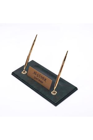 Deri Masa Üstü İsimliği Siyah