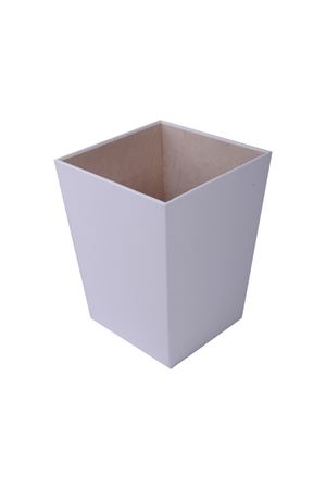 Deri Çöp Kovası Beyaz